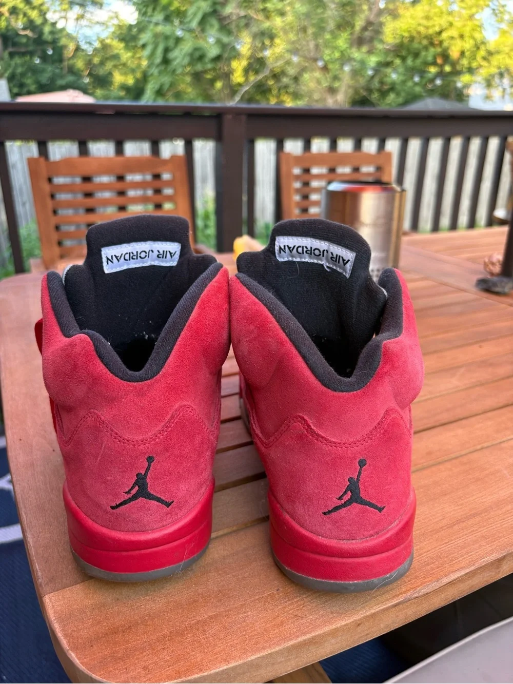 Jordan Retro 5 Full Red Suede Men’s Athletic Shoes